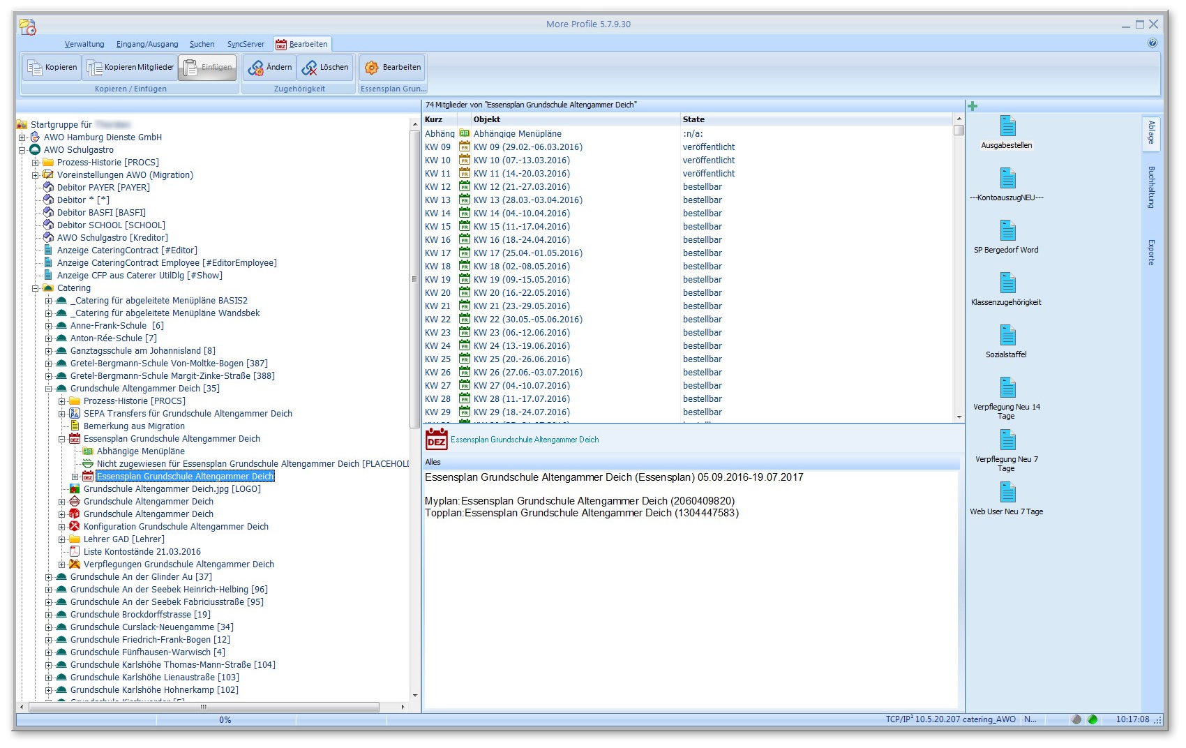 Catering im MORE Profile Explorer